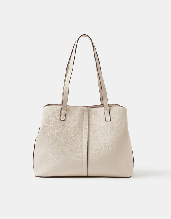 Webbing Strap Tote Bag, Cream (CREAM), large