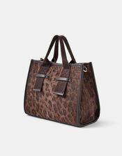 Leopard Print Faux Fur Handbag, , large