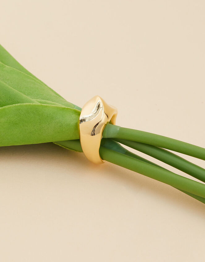 Gold-Plated Molten Band Ring, Gold (GOLD), large