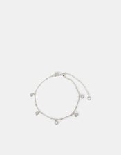 Sterling Silver Crystal Station Bracelet, , large