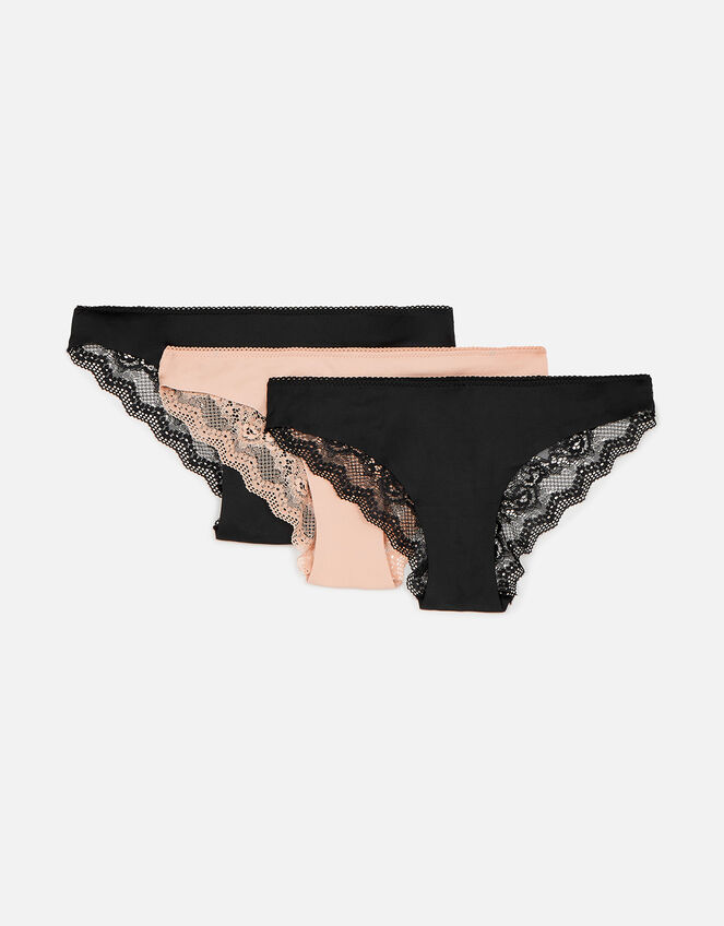 Lace Back Brazilian Brief Set of Three, Multi (ASSORTED), large