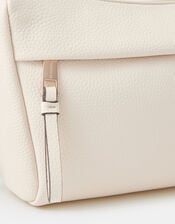 Zip Front Crossbody Bag, Cream (CREAM), large