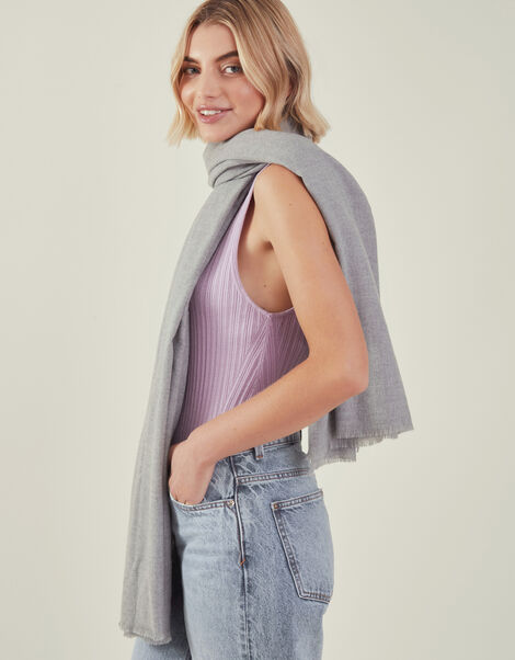 Grace Super-Soft Blanket Scarf, Grey (GREY), large