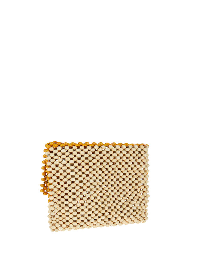 Wooden Bead Cross-Body Bag, Yellow (OCHRE), large