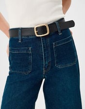 Square Buckle Belt, Black (BLACK), large