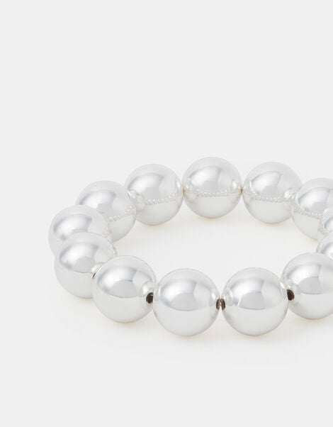 Chunky Bead Bracelet, Silver (SILVER), large