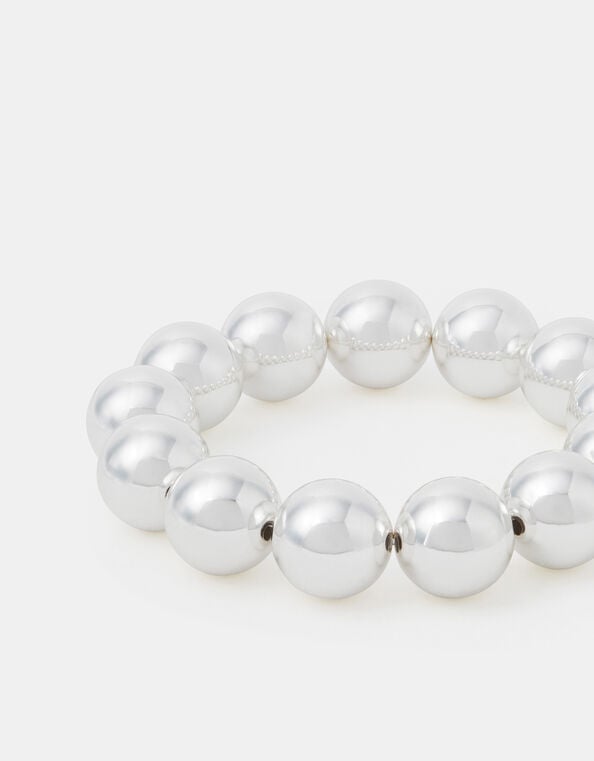 Chunky Bead Bracelet, Silver (SILVER), large