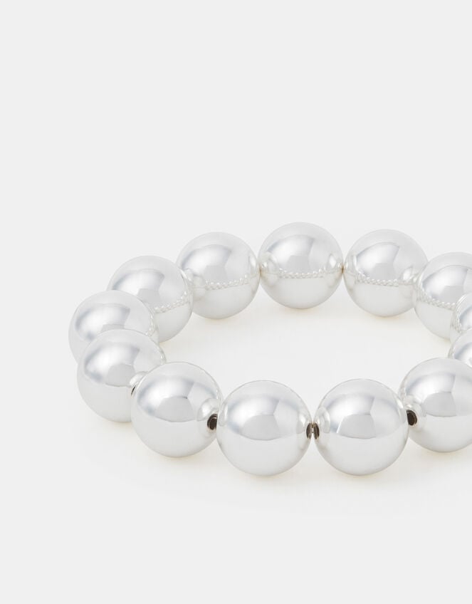 Chunky Bead Bracelet, Silver (SILVER), large