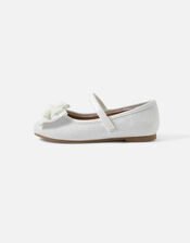 Girls Sparkle Ballerina Flats, Ivory (IVORY), large