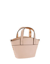 Mini Bucket Bag with Woven Metallic Panel, , large