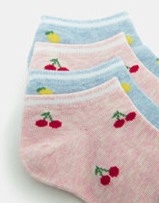 Fruit Print Trainer Sock Set, , large