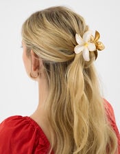 Tropical Flower Metal Claw Clip, , large