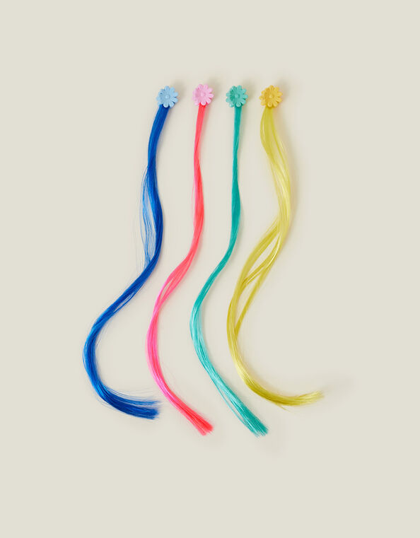 4-Pack Girls Faux Hair Claw Clips, , large