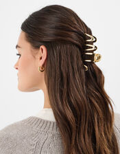 Metal Wave Claw Clip, Gold (GOLD), large
