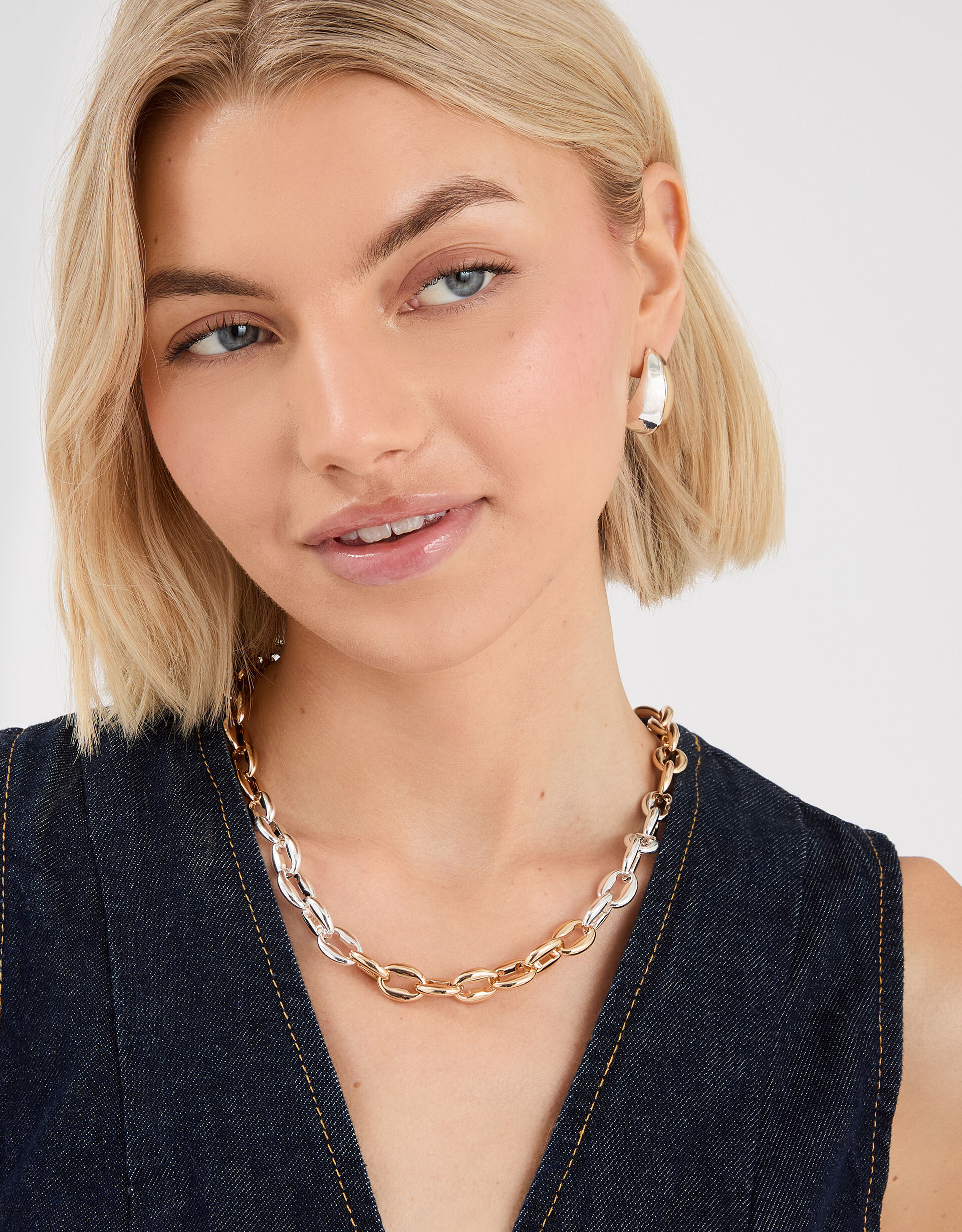 Mixed Metal Chunky Link Chain Necklace | Necklaces | Accessorize UK