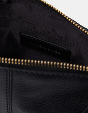 Leather Crossbody Handbag, Black (BLACK), large
