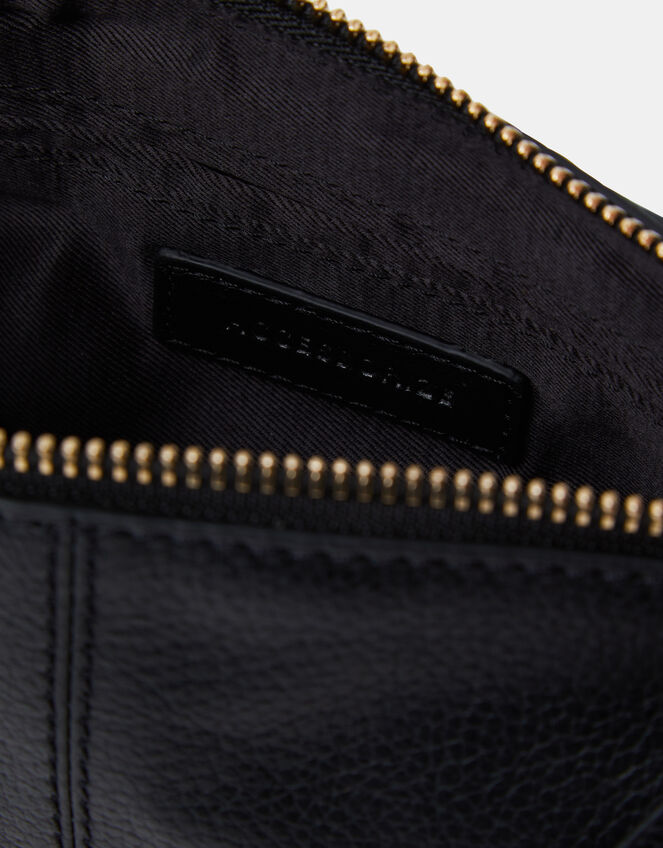 Leather Crossbody Handbag, Black (BLACK), large