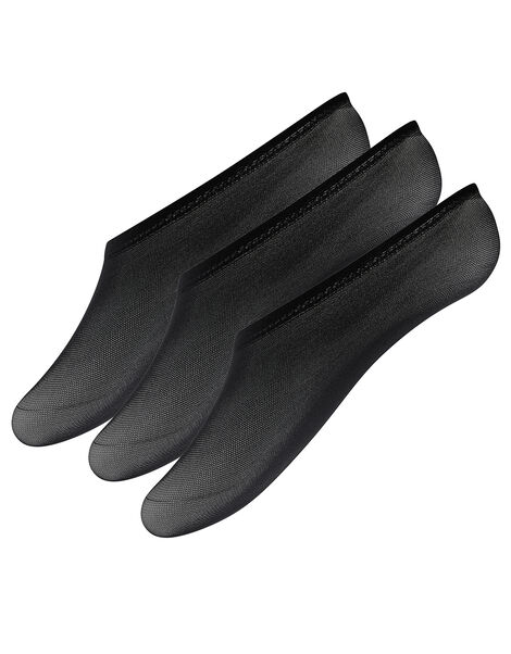 Footsie Socks Set of Three Black, Black (BLACK), large