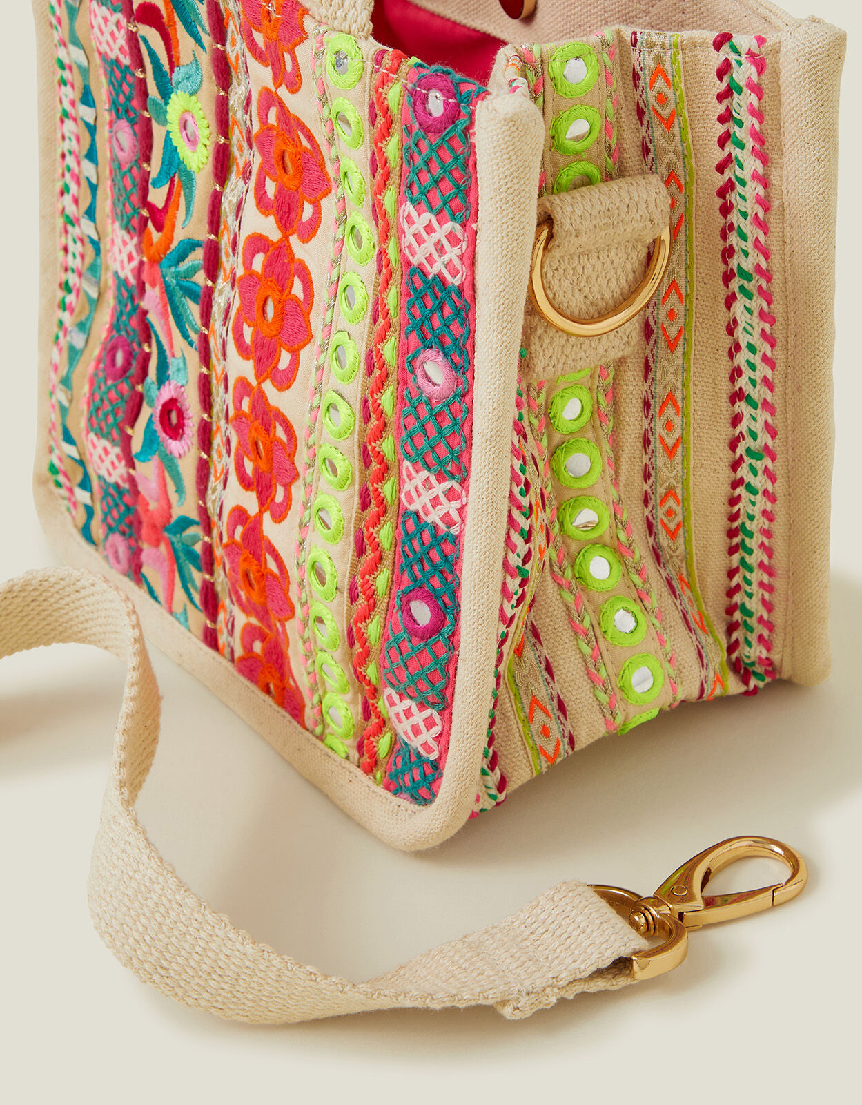 Embellished Mirror Cross Body Bag