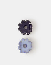 2-Pack Diamanté Flower Claw Clip, , large