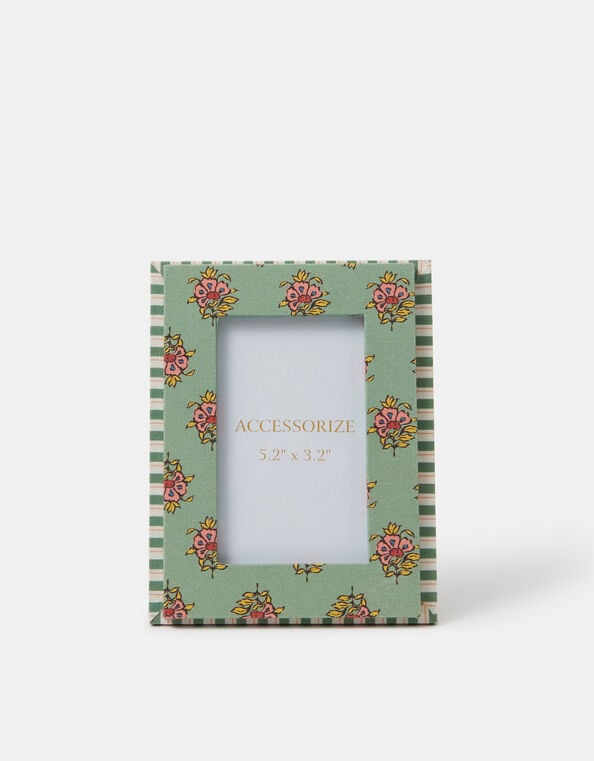 Floral Block Print Photo Frame 5.2 x 3.2, , large