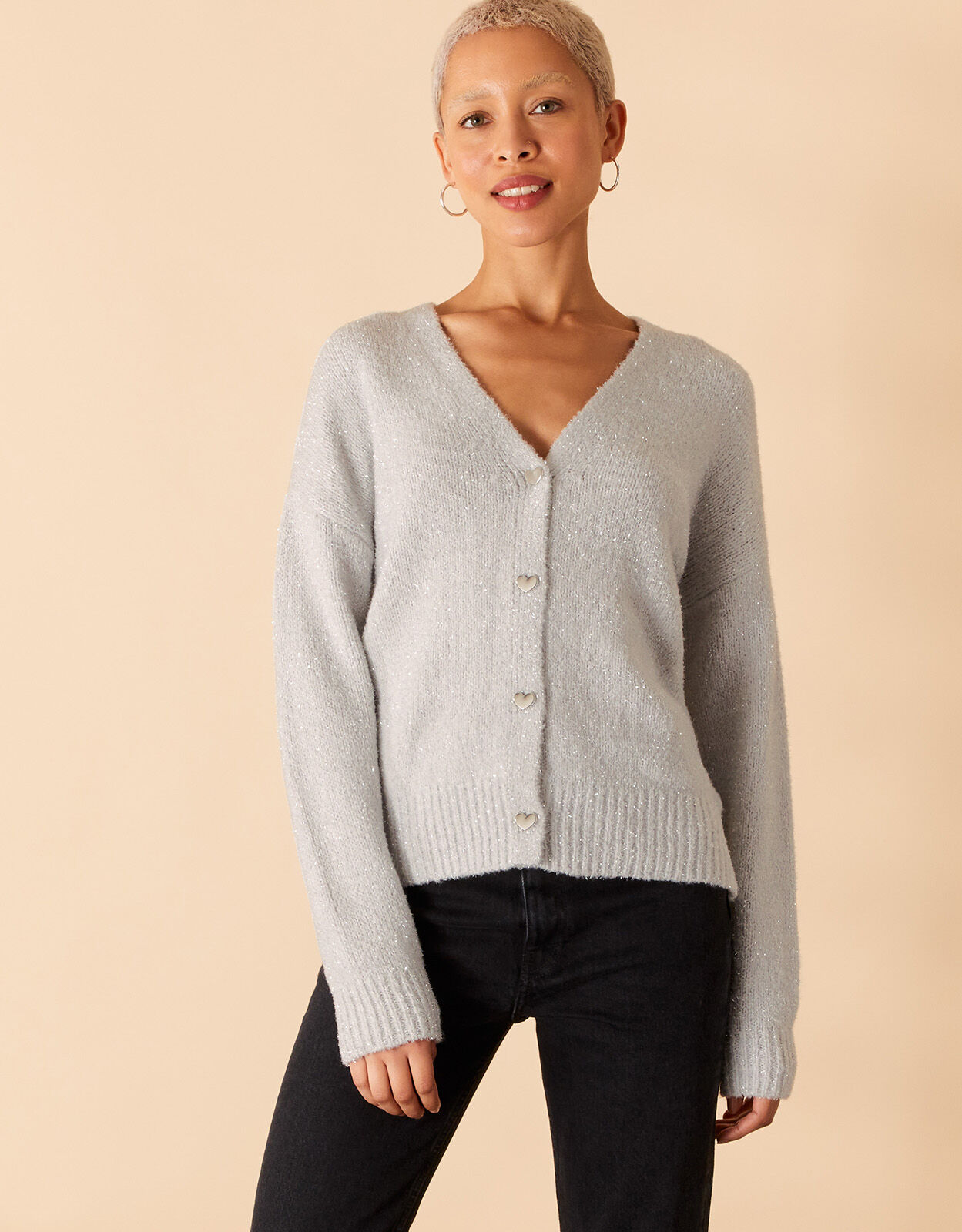 Metallic cardigans sales