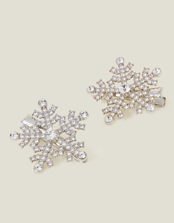 Snowflake Hair Clips Set of Two, , large