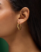 Stainless Steel Molten Hoop Earrings, , large