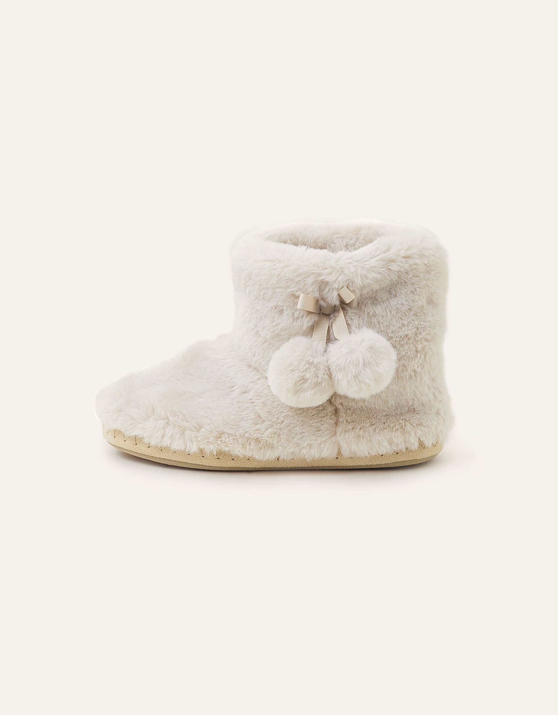 Super Soft Slipper Boots Cream Slippers Accessorize UK