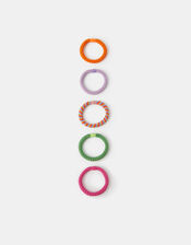 5-Pack Rainbow Cord Hair Bands, , large