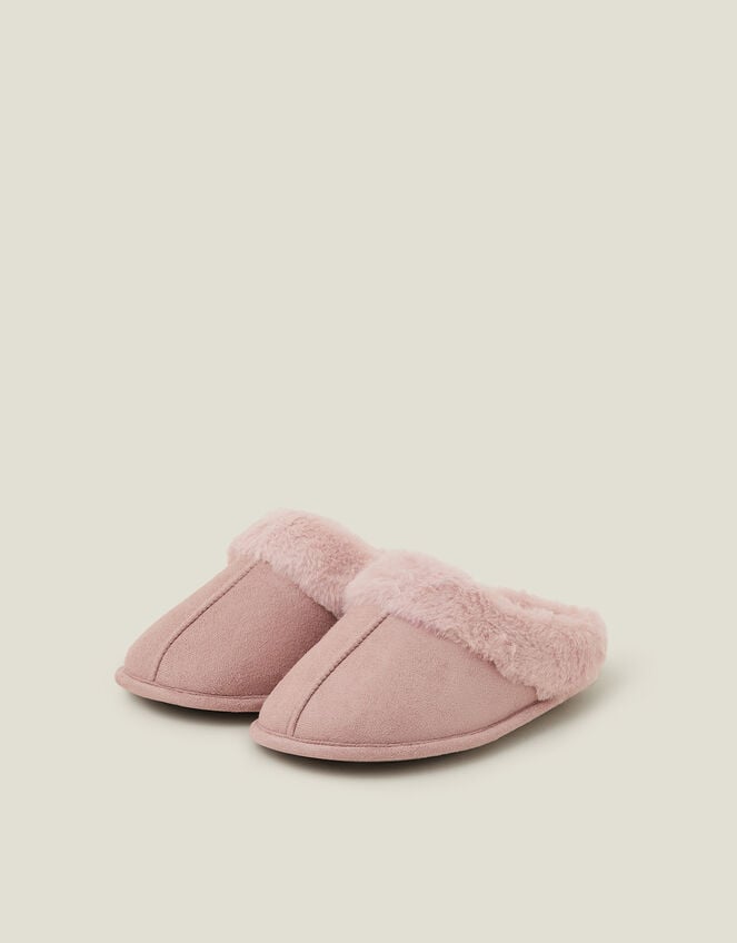 Faux Fur Mule Slippers, Pink (PINK), large