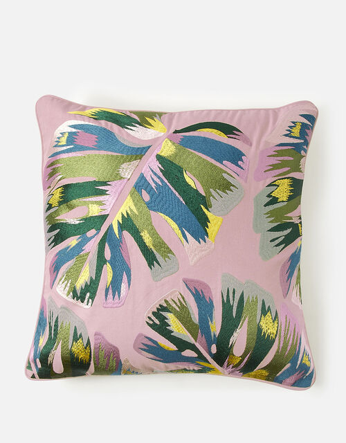 Abstract Leaf Embroidered Cushion Cover, , large
