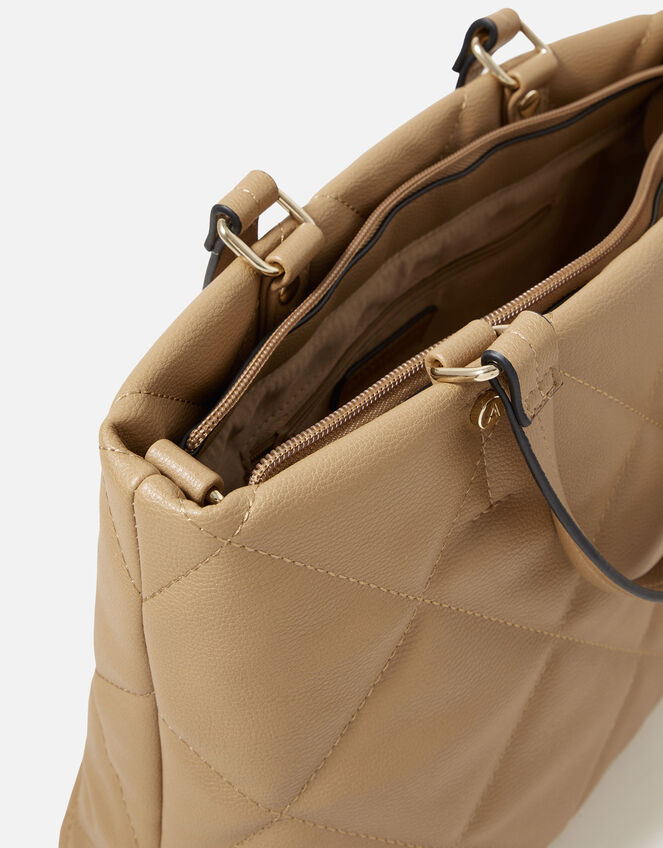 Kayleigh Quilted Handheld Bag , Camel (CAMEL), large