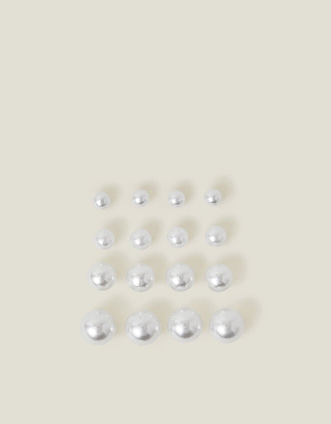 8-Pack Faux Pearl Stud Earrings, , large