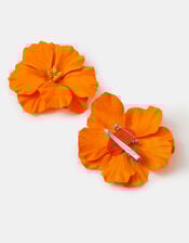 2-Pack Hibiscus Snap Clips, Orange (ORANGE), large