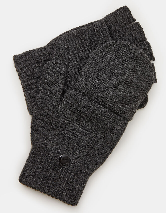 Plain Capped Gloves, Grey (GREY), large