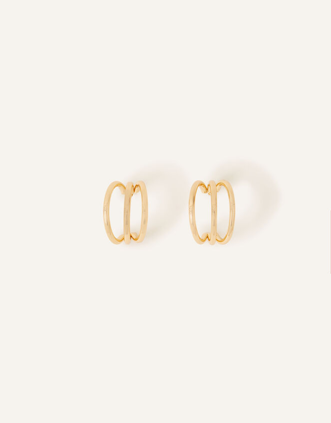 Triple Hoop Earrings, Gold (GOLD), large