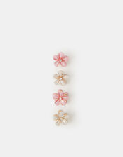 4-Pack Girls Mini Flower Claw Clips, , large