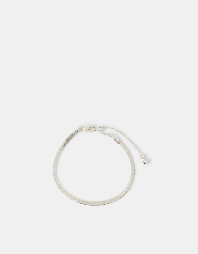 Sterling Silver-Plated Omega Chain Bracelet, , large