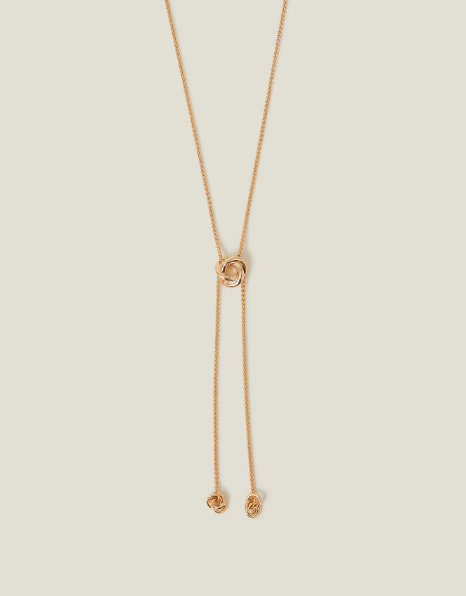 Knot Bolo Necklace Gold, , large