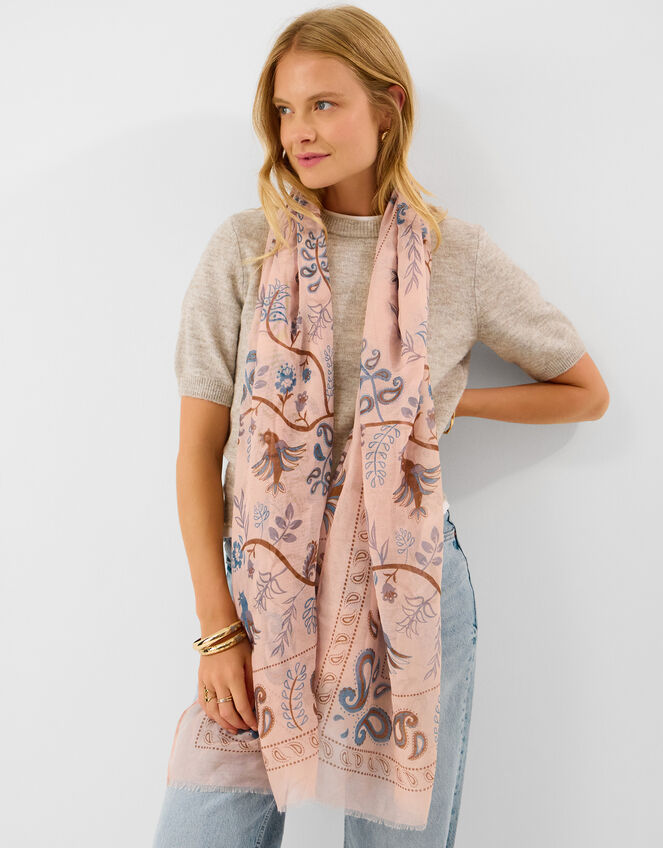 Lightweight Paisley Print Scarf, , large