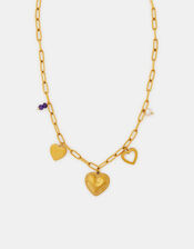 Stainless Steel Heart Charm Necklace, , large
