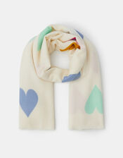 Heart Print Blanket Scarf, , large