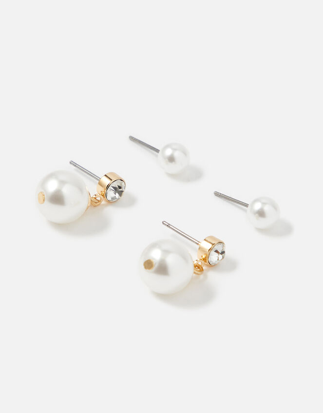 Berry Blush Pearl Drop Stud Set of Two, , large