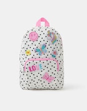 Girls Polka Dot Unicorn Backpack, , large