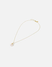 Gold-Plated Rose Quartz Circle Pendant Necklace, , large