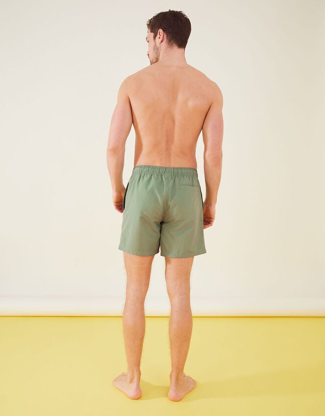 Mens Tie Waist Swimming Shorts, Green (KHAKI), large