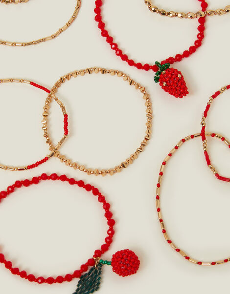 Beaded Cherry Stretch Bracelets, , large