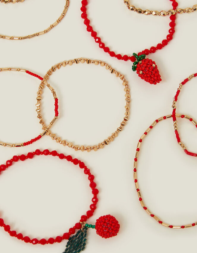 Beaded Cherry Stretch Bracelets, , large