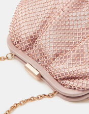 Sequin Clip Frame Clutch Bag, Pink (PALE PINK), large